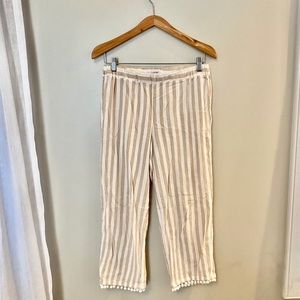 J. Crew Linen Pom Pom Pants